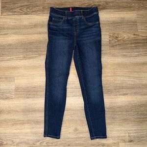 Spanx Ankle Skinny Jeans Dark Wash Stretch Denim Small Petite Pull On
